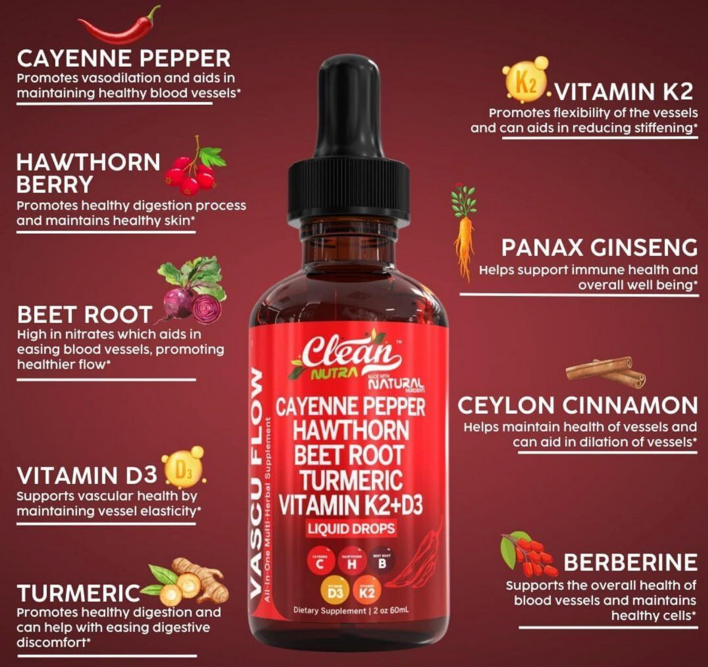 Clean Nutra Cayenne Pepper Drops Supplement Liquid