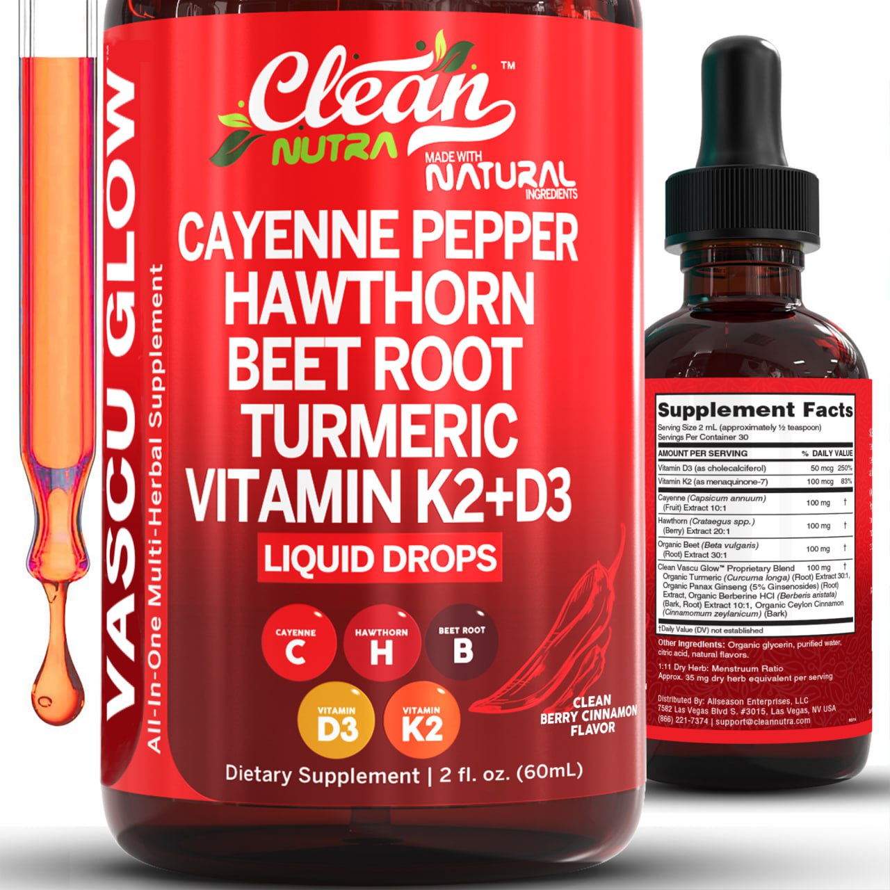 Clean Nutra Cayenne Pepper Drops Supplement Liquid